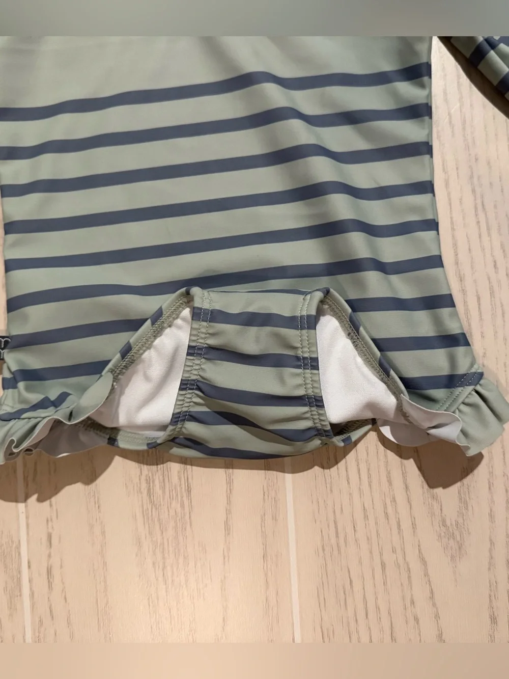 Modern Moments Gerber Girls 3T UPF‎ 50+ Striped Long Sleeve Swimsuit